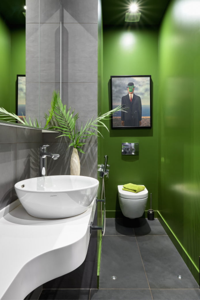 bathroom in green tones