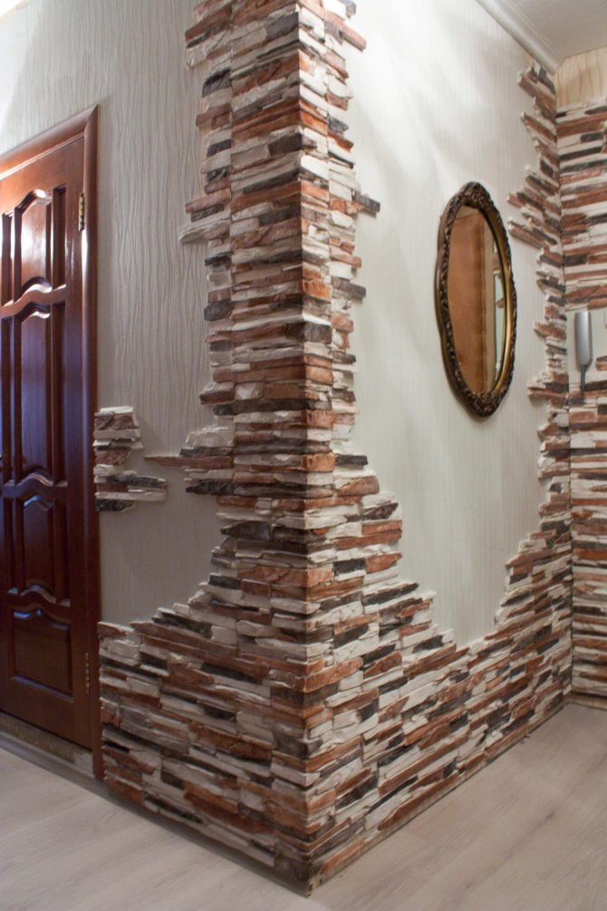 artificial stone in the interior