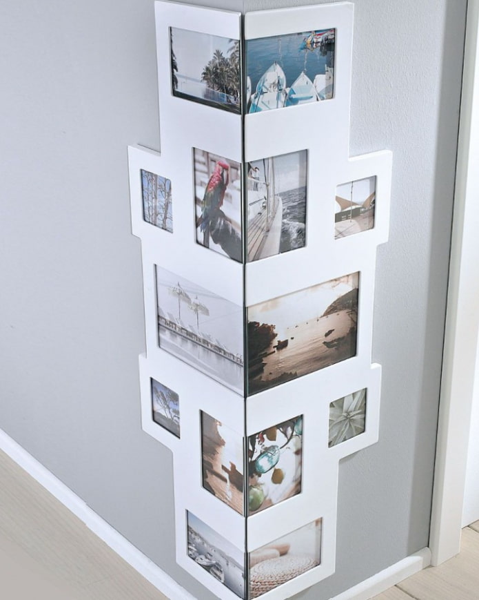 decorating a corner with photographs