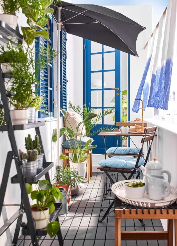 open balcony with greenery