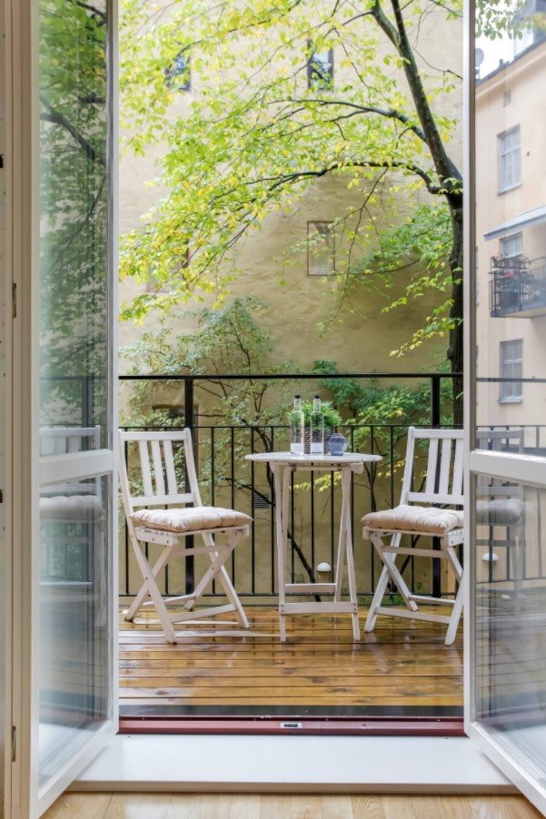 wooden floor on a loggia
