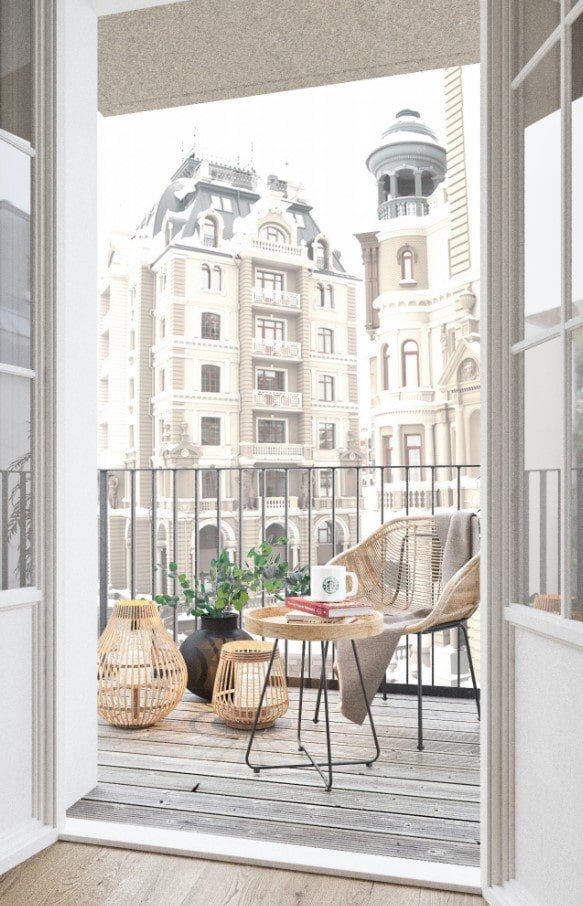 table for an open loggia