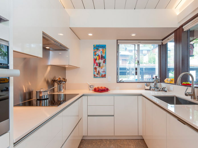 kitchen with a corner window