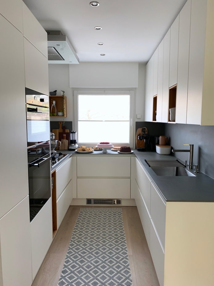 narrow long kitchen