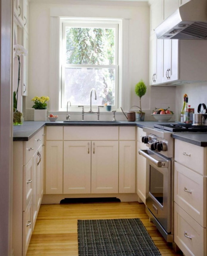 sink opposite the window