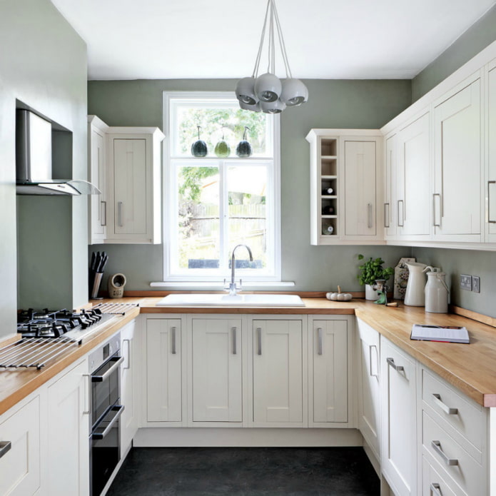 window in the center of the kitchen