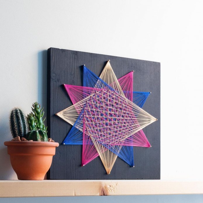 panel in string art technique
