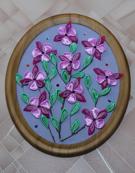 kitchen panel made of kanzashi