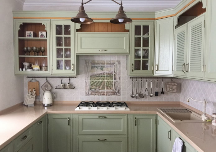 panel in the interior of the kitchen in the Provence style