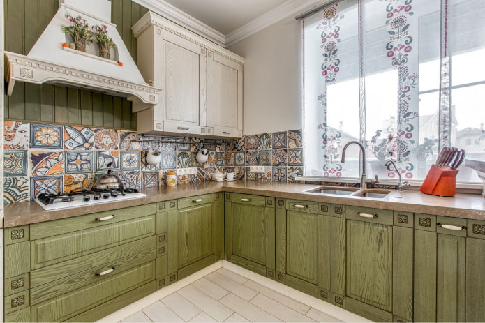 panel in the interior of the kitchen in the Provence style