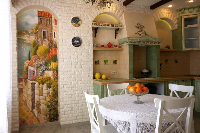 panel in the interior of the kitchen in the Provence style