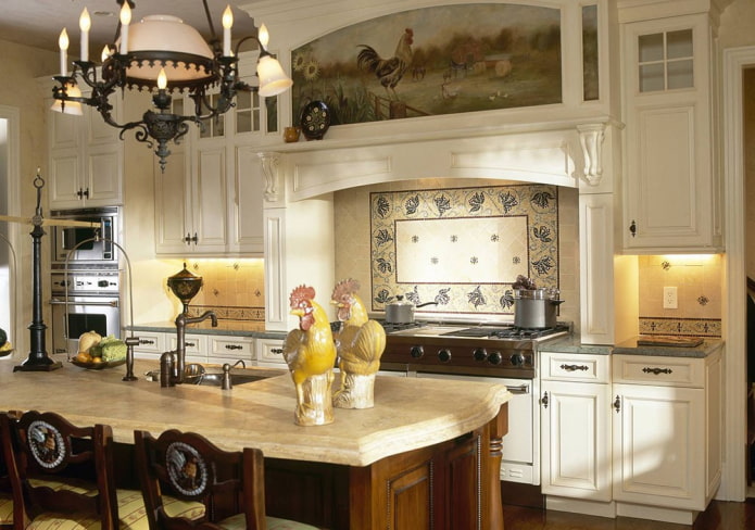 panel in the kitchen interior in country style