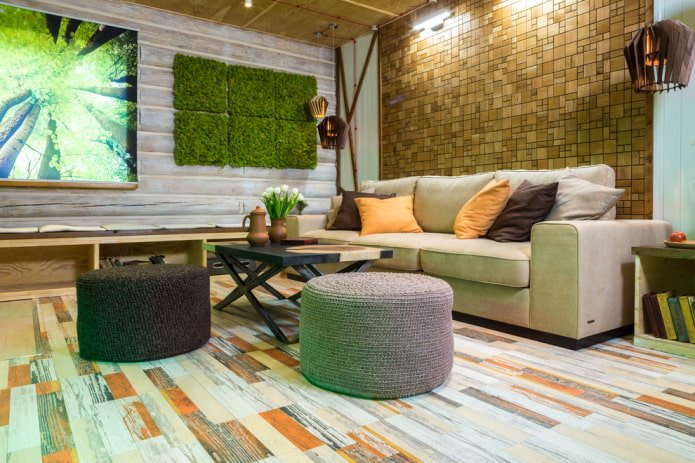 wall panel in the interior in eco-style