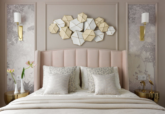 wall panel in the bedroom interior