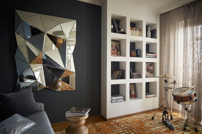 wall mirror panel in the interior