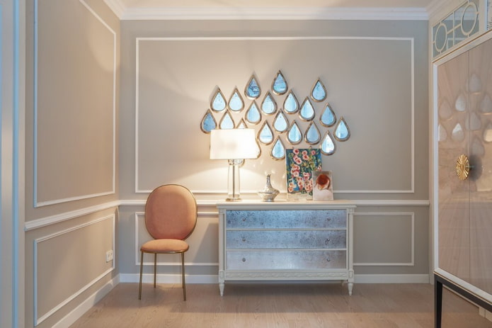 wall mirror panel in the interior