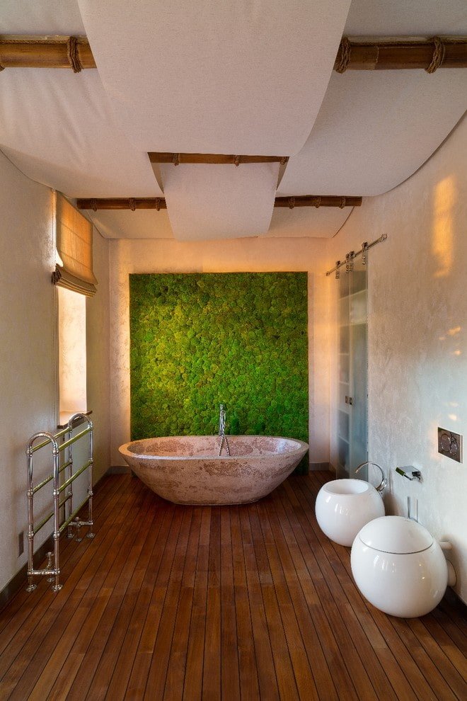 wall panel in the bathroom interior