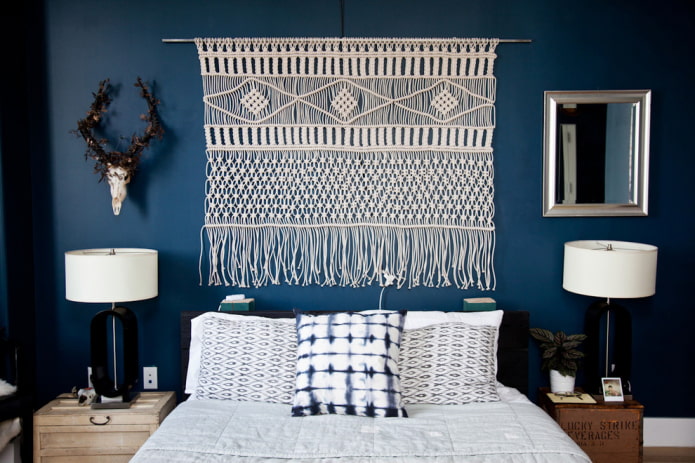 knitted wall panel in the interior