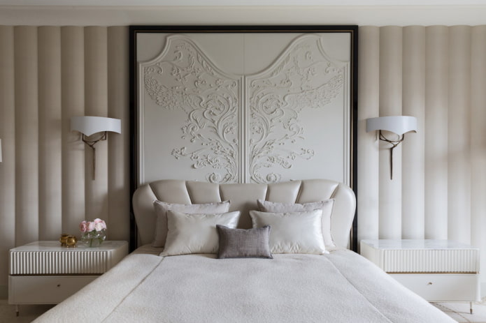 wall panel in the bedroom interior