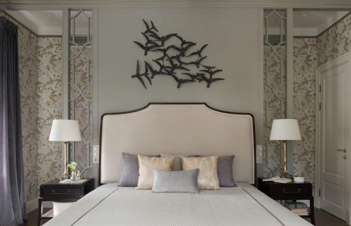 wall panel in the bedroom interior
