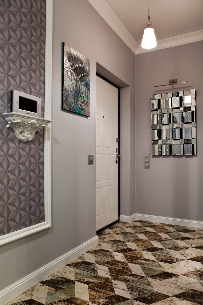 wall panel in the interior of the hallway
