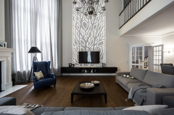 backlit wall panel in the interior
