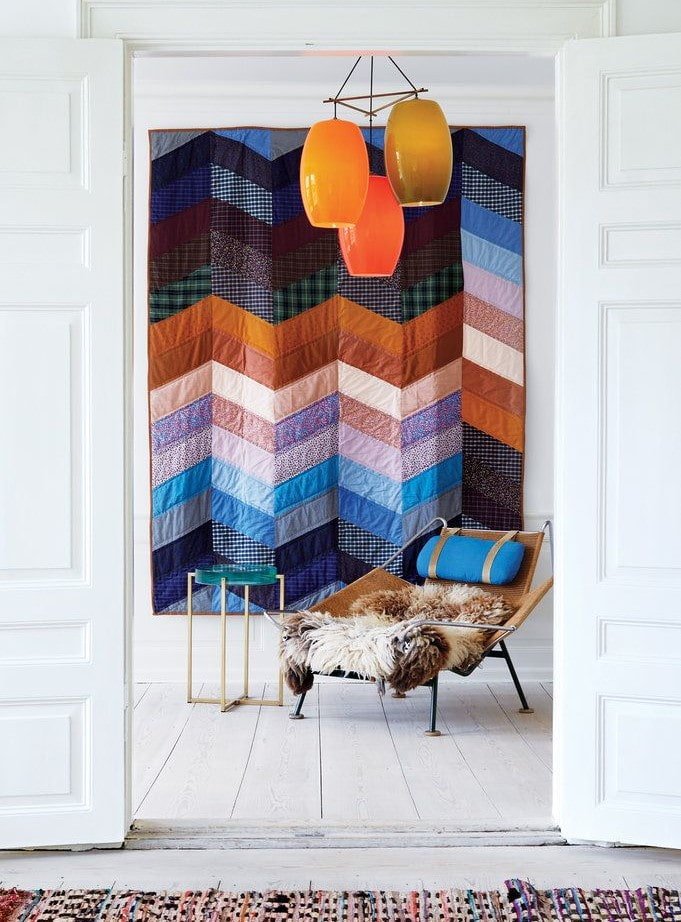 patchwork wall panel in the interior
