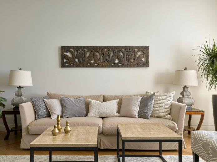 rectangular wall panel in the interior
