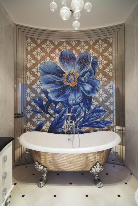 wall mosaic panel in the interior