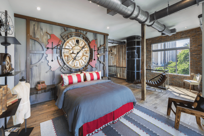 wall panel in the interior in the steampunk style