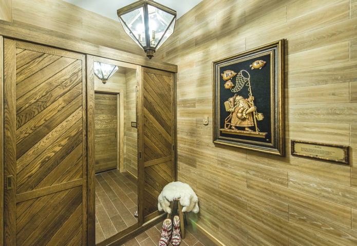 wall panel in the interior of the hallway
