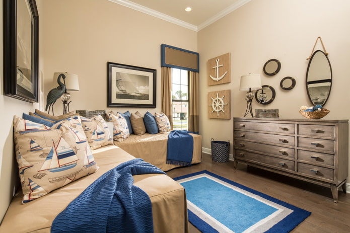 wall panel in the interior in a marine style