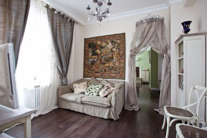 wall panel in the interior in the Provence style