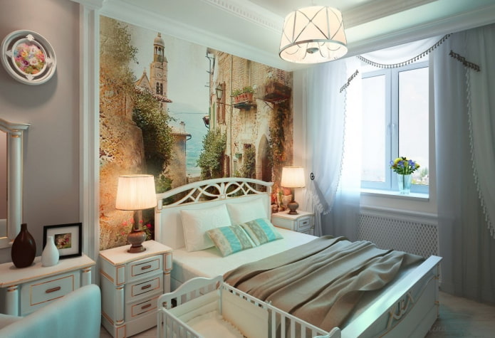 wall panel in the interior in the Provence style