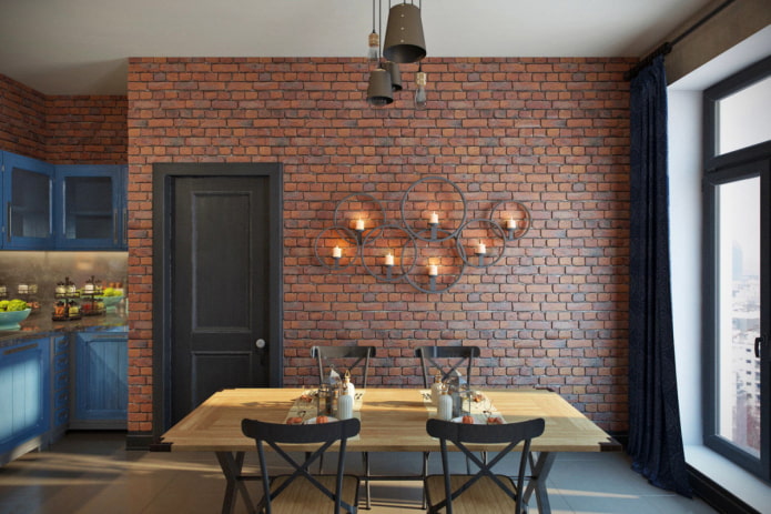wall panel in the interior in loft style