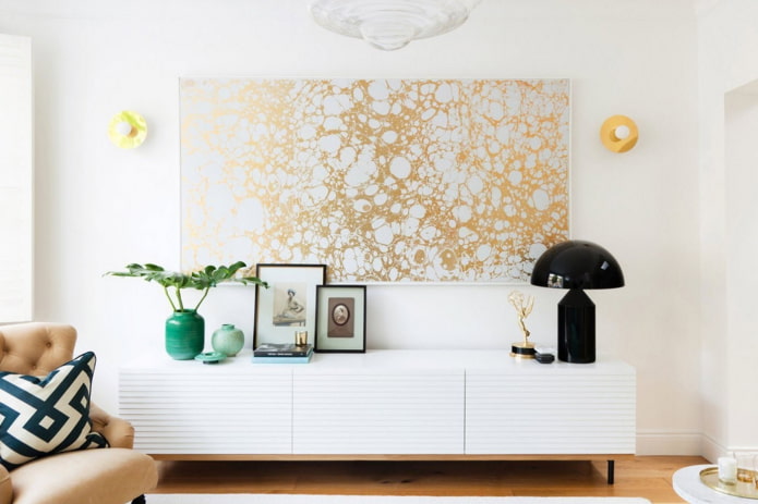 wallpaper panel on the wall in the interior