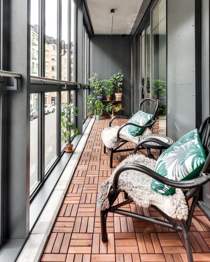 decking floor on the balcony