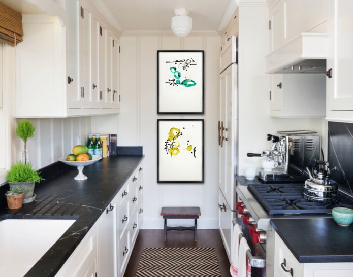 narrow kitchen layout