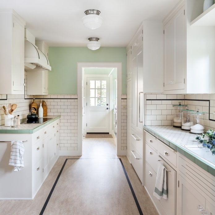 narrow kitchen design