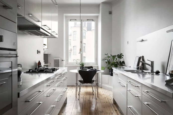 kitchen in two rows