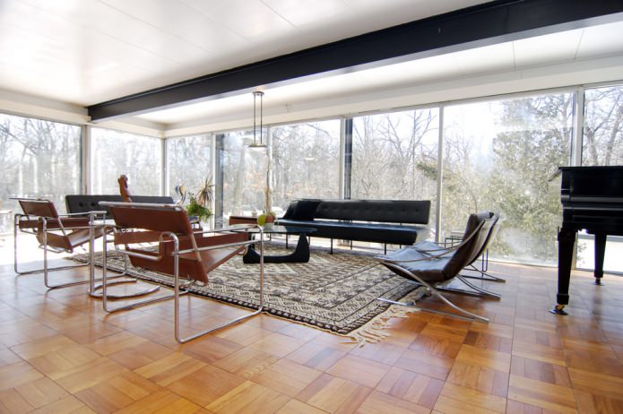 parquet in the living room