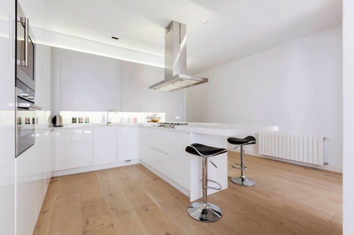parquet board in the kitchen