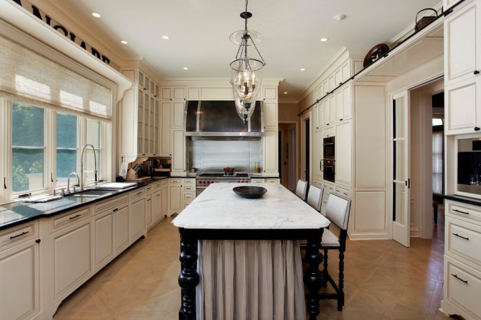 modular parquet in the kitchen