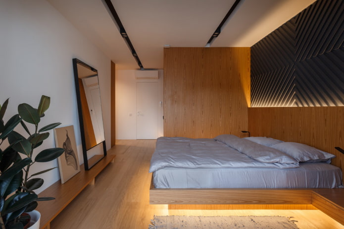 bed with backlight