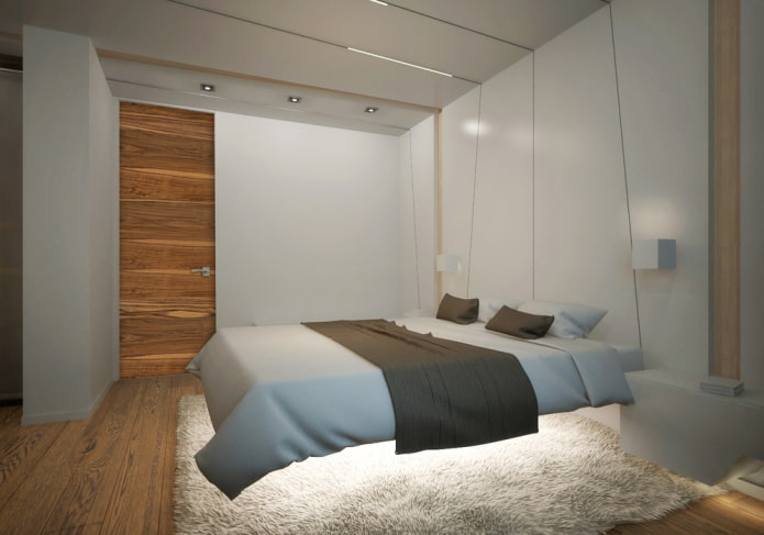 bed with lighting