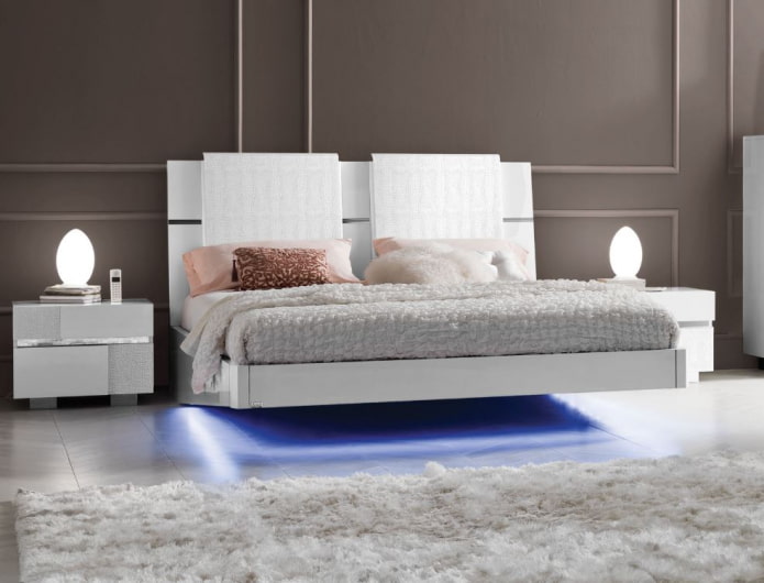 bed with illumination