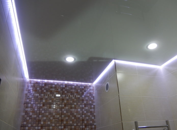 floating ceiling structure made of gloss