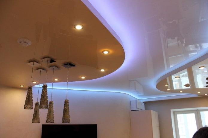 floating ceiling structure made of gloss