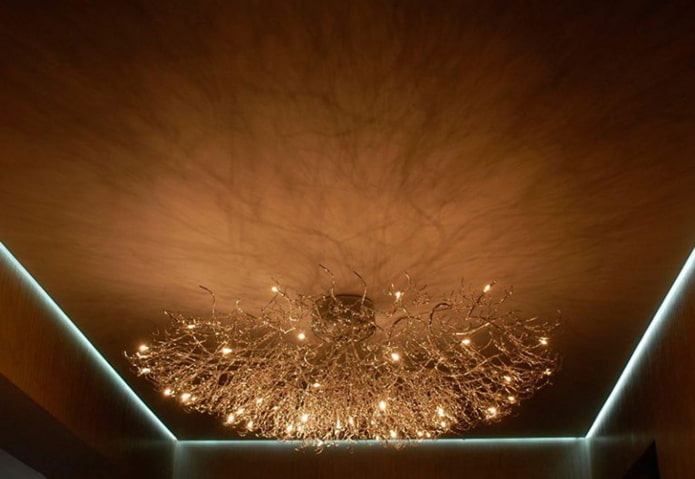 floating ceiling structure made of fabric