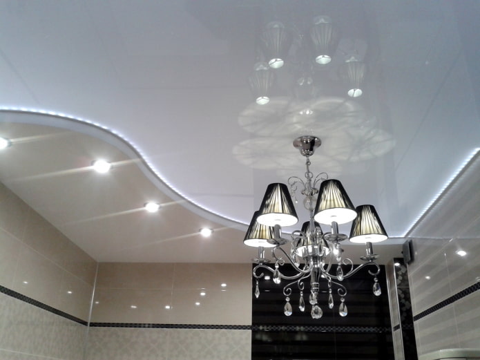 floating ceiling structure made of gloss